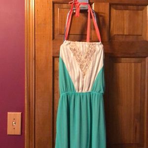 Buckle halter style sun dress